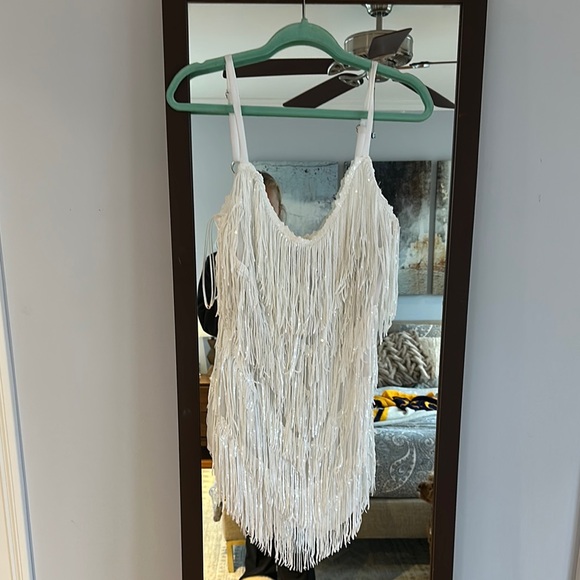 White Fringe Dress - Picture 2 of 4